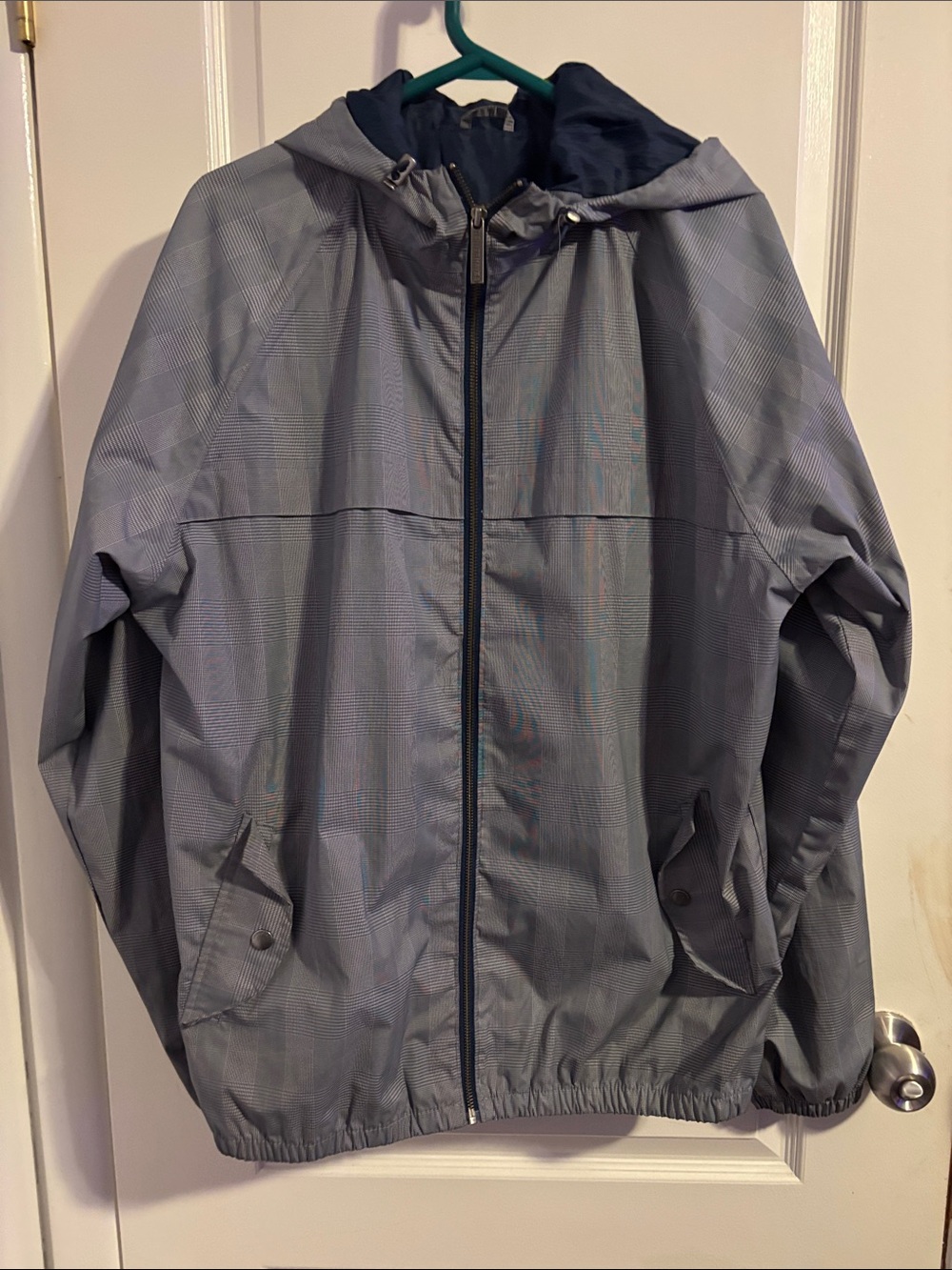 Denver Hayes Men's Hooded Windbreaker/Rain Jacket - Light Gray